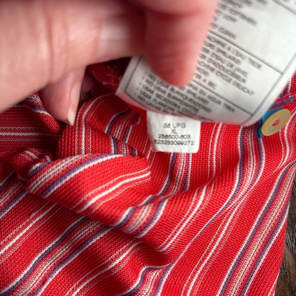 Nike Golf Fit Dry Golf Short Polo Orange Striped Shirt - Picture 5 of 7